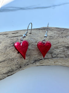 luscious scarves Earrings Miss Milly Scarlet Red Heart Earrings , FE211