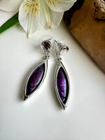 Load image into Gallery viewer, luscious scarves Earrings Miss Milly Silver and Purple Resin Drop Earrings FE551PPIP
