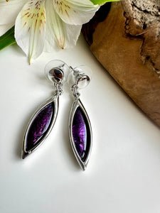 luscious scarves Earrings Miss Milly Silver and Purple Resin Drop Earrings FE551PPIP