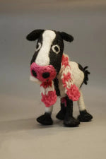 Load image into Gallery viewer, luscious scarves felted friends Pachamama Grazing Daisy The Dairy Cow, Hand Felted
