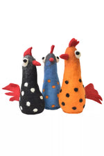 Load image into Gallery viewer, luscious scarves felted friends Pachamama Hand Felted Funky Chickens
