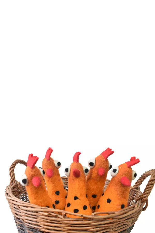 luscious scarves felted friends Pachamama Hand Felted Funky Chickens