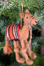 Load image into Gallery viewer, luscious scarves felted friends Pachamama Humphrey The Camel Decoration, Hand Felted

