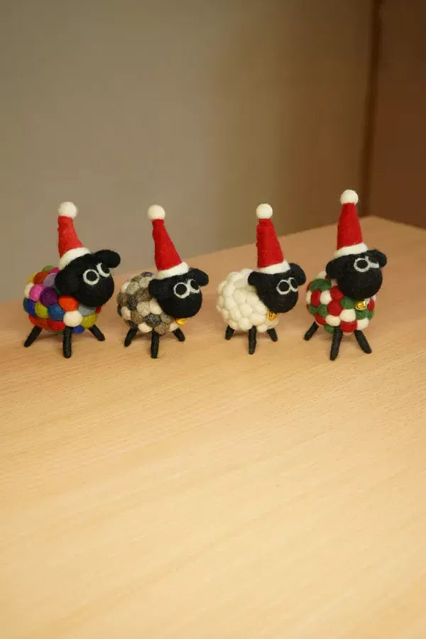 luscious scarves felted friends Pachamama Tessa's First Christmas, Hand Felted Sheep.