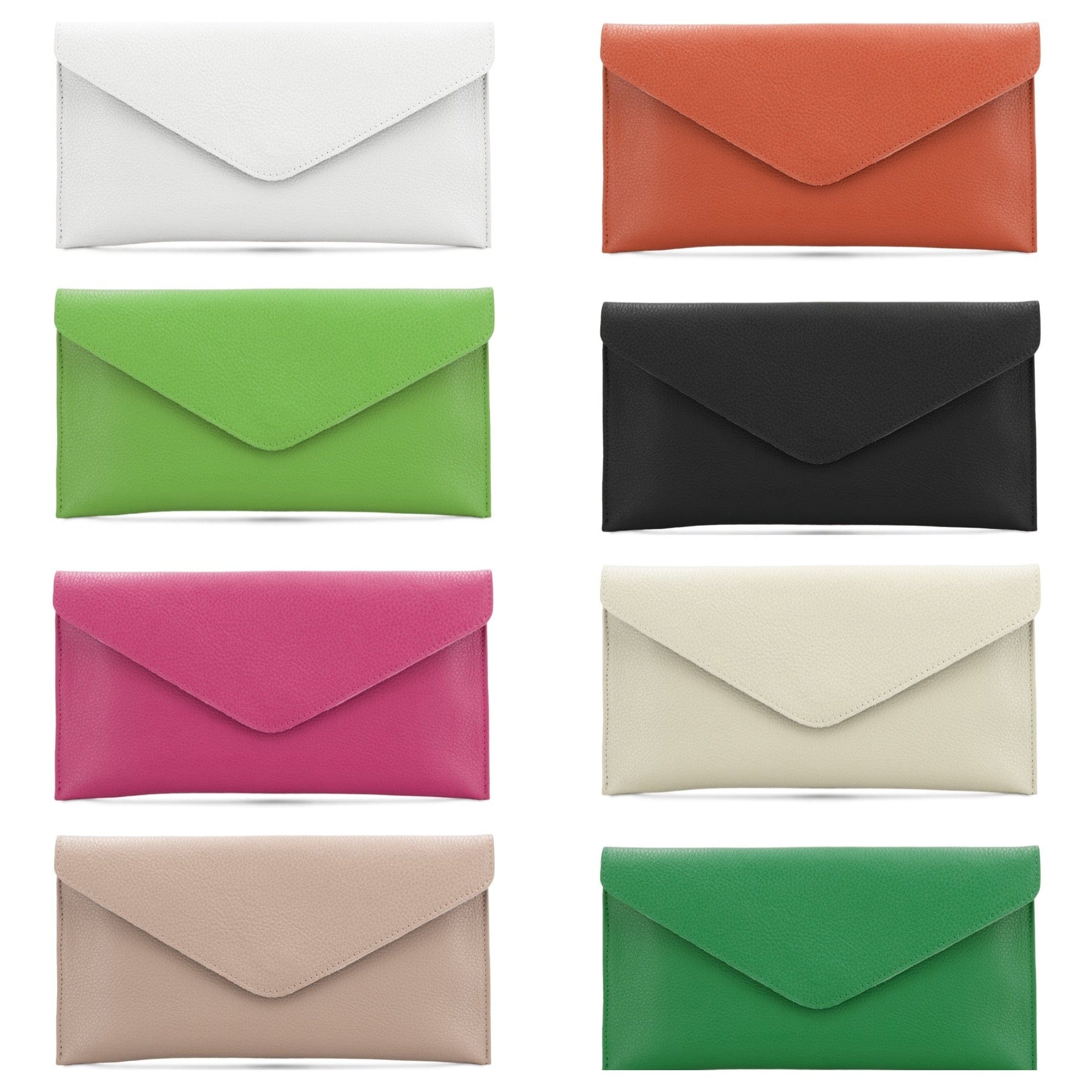 luscious scarves Genuine Italian Leather Envelope Clutch Bag , 10 Colours Available