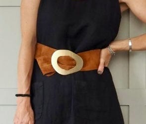 luscious scarves Genuine Italian Suede Leather Wide Belt with Large Brushed Gold Buckle  , Various Colours Available .