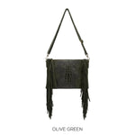 Load image into Gallery viewer, luscious scarves Genuine Suede Leather Shoulder Crossbody Bag with Tassel Fringing .
