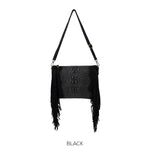 Load image into Gallery viewer, luscious scarves Genuine Suede Leather Shoulder Crossbody Bag with Tassel Fringing .

