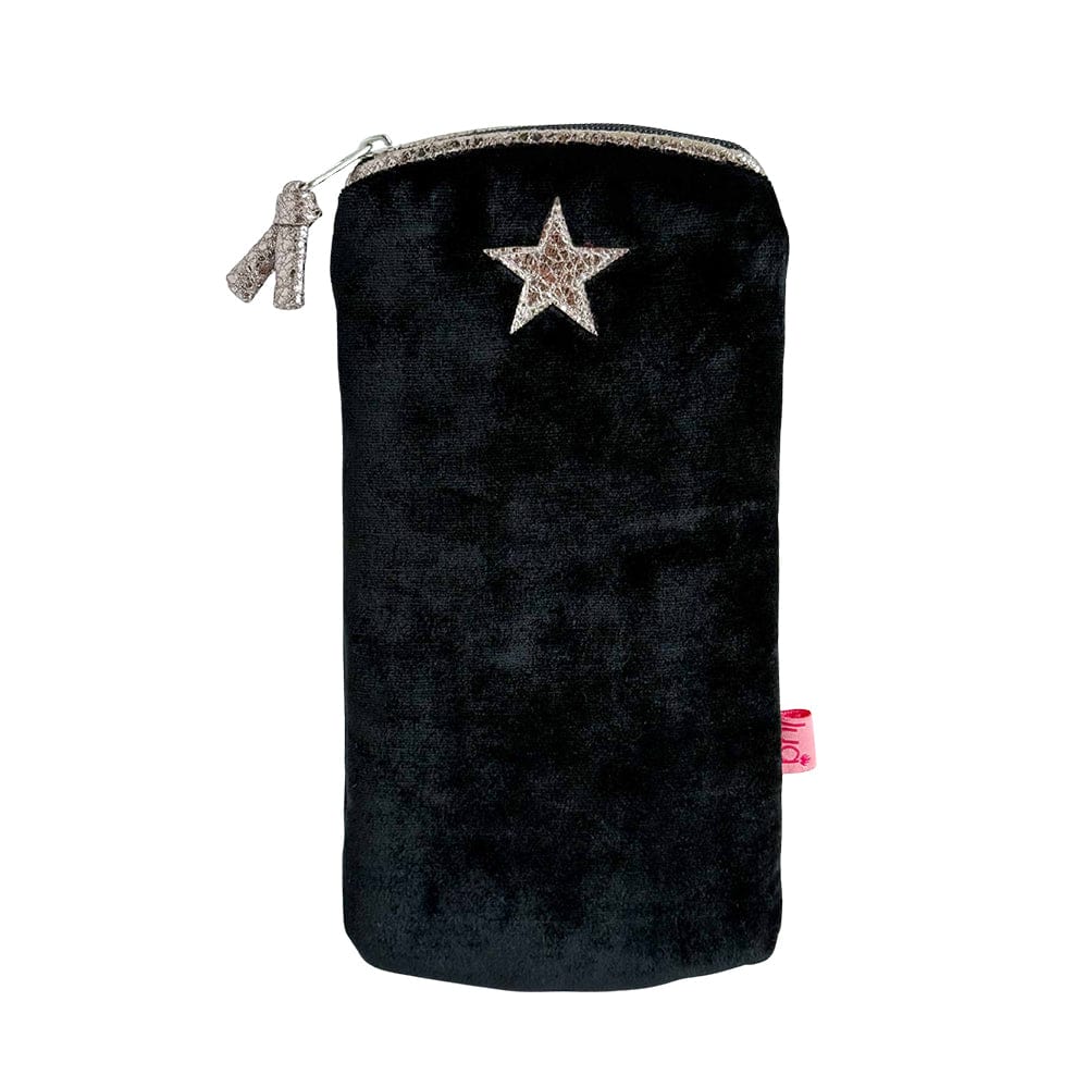 luscious scarves glasses case Black Lua Padded Velvet Star Glasses Purse / Case.