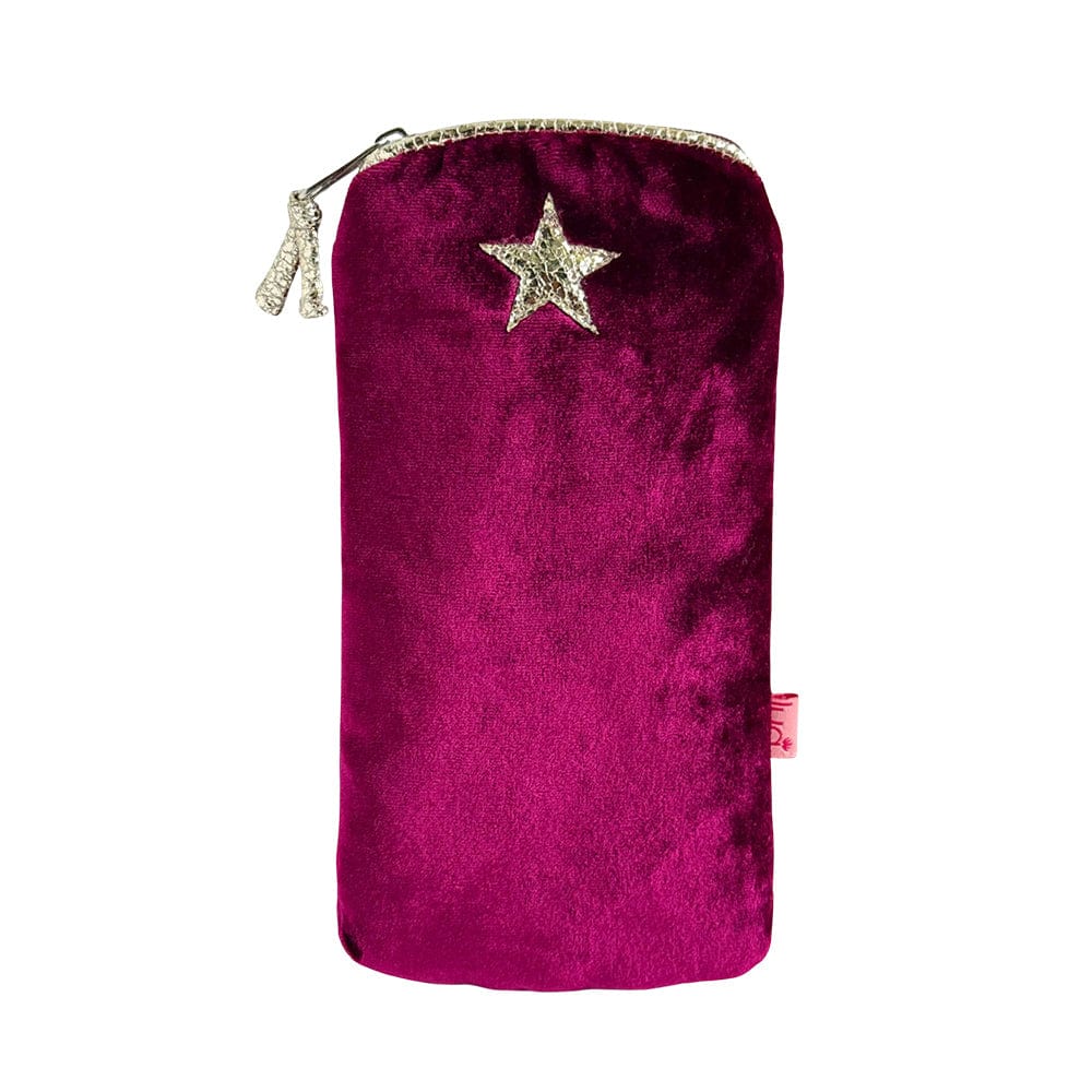 luscious scarves glasses case Burgundy Lua Padded Velvet Star Glasses Purse / Case.