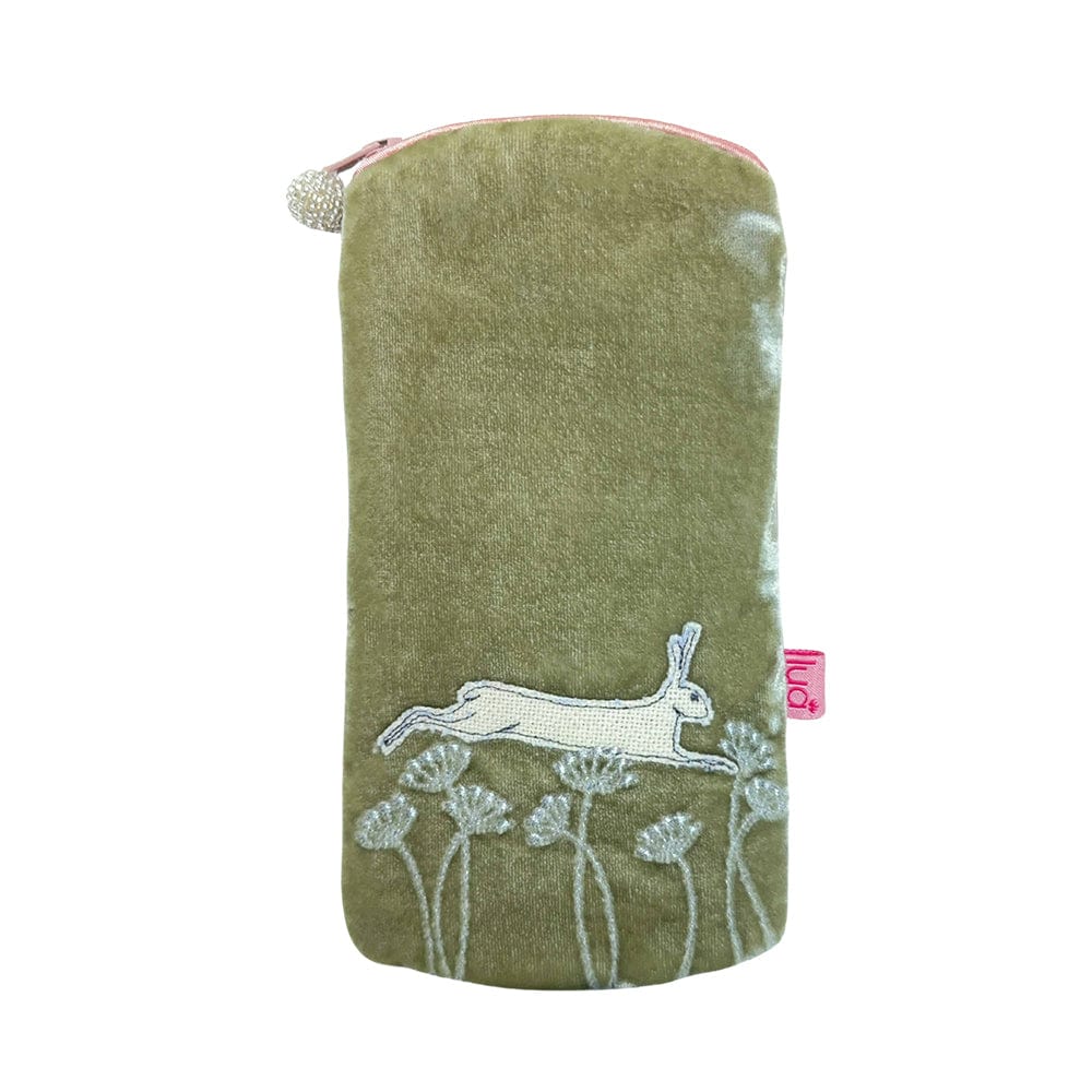 luscious scarves glasses case Green Lua Leaping Hare Glasses Purse available in Green or Pink Velvet