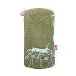 Load image into Gallery viewer, luscious scarves glasses case Green Lua Leaping Hare Glasses Purse available in Green or Pink Velvet

