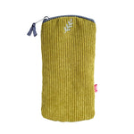 Load image into Gallery viewer, luscious scarves glasses case Lime Lua Corduroy Glasses Purse with a Metallic Embroidered Sprig Design
