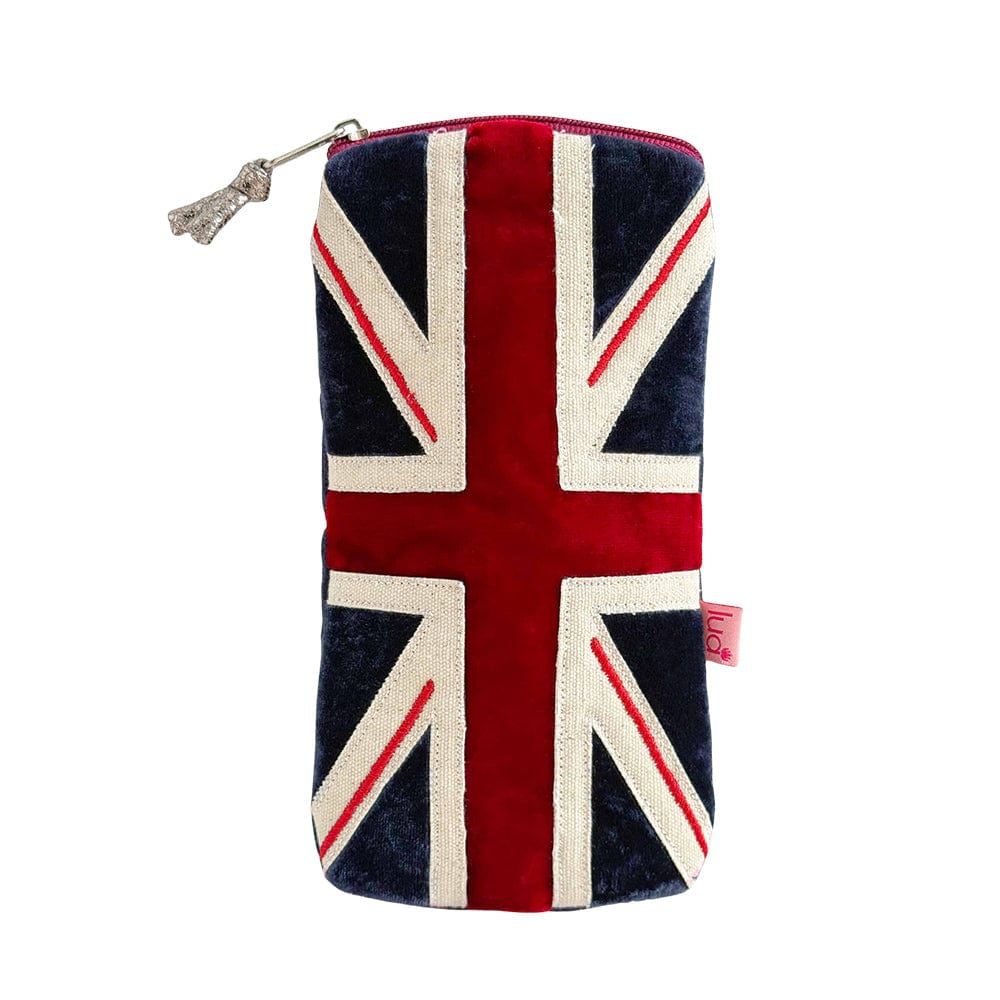 luscious scarves glasses case Lua appliqued/embroidered Union Jack Glasses Purse