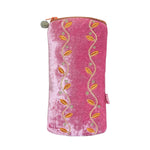 Load image into Gallery viewer, luscious scarves glasses case Lua Embroidered Leafy Glasses Purse , Pink and Orange
