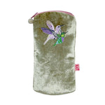 Load image into Gallery viewer, luscious scarves glasses case Lua Green Velvet Hummingbirds Glasses Case
