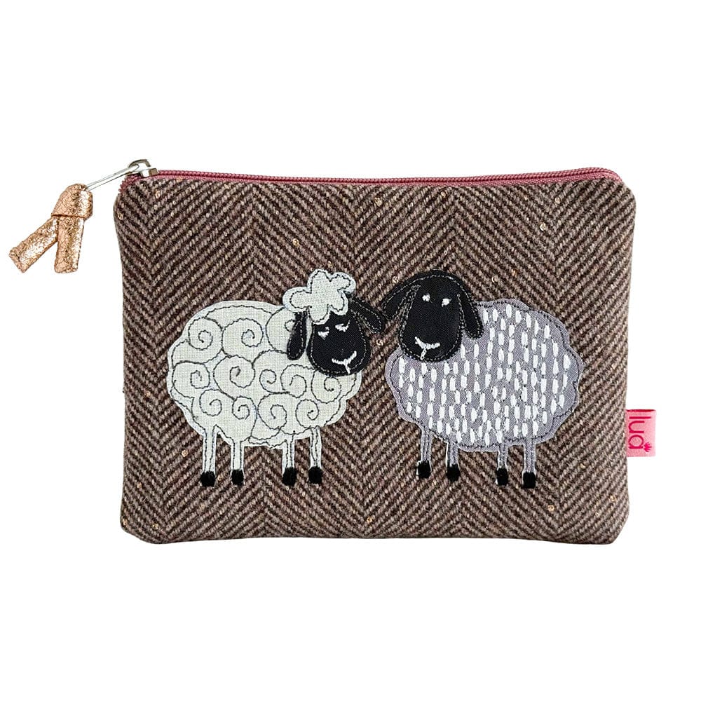 luscious scarves glasses case Lua  Herringbone Purse with a Sheep Design.