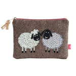 Load image into Gallery viewer, luscious scarves glasses case Lua  Herringbone Purse with a Sheep Design.
