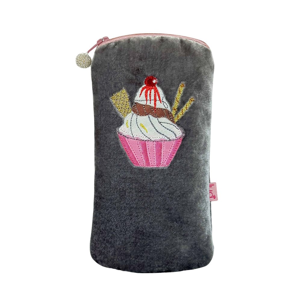 luscious scarves glasses case Lua Ice Cream Glasses Purse , Dark Grey Velvet
