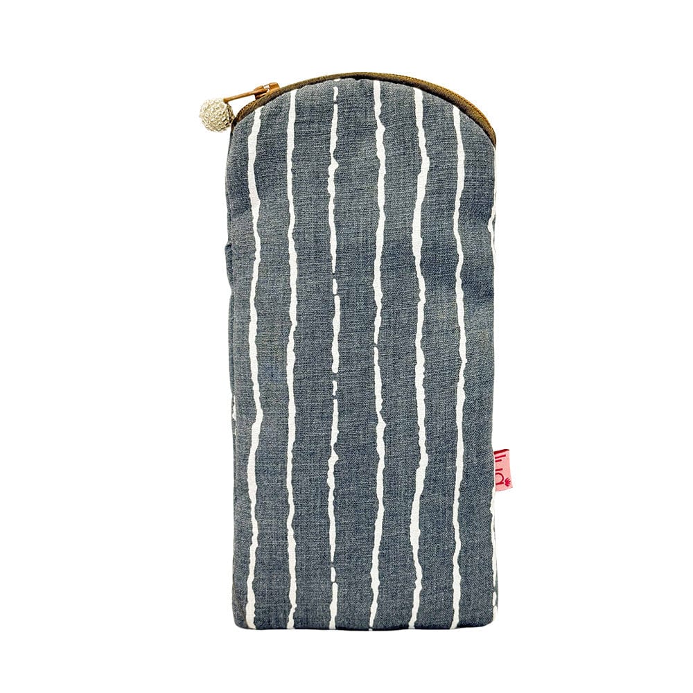 luscious scarves glasses case Lua Printed Glasses Case, Padded , Denim Grey Stripey Design