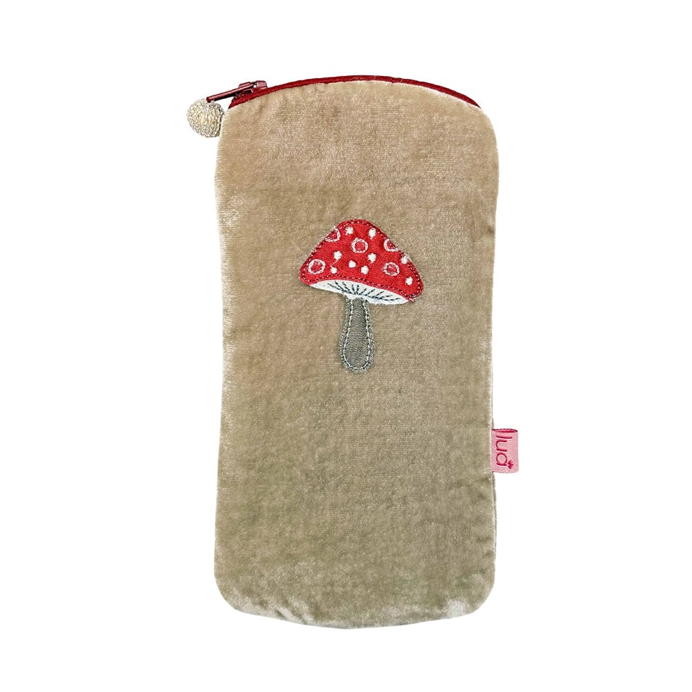 luscious scarves glasses case Lua Red Mushrooms Velvet Glasses Case.