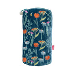 Load image into Gallery viewer, luscious scarves glasses case Lua Teal Blue Embroidered Meadow Flowers Glasses Case.
