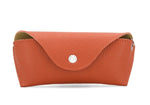 Load image into Gallery viewer, luscious scarves glasses case Orange Italian Leather Glasses Case with Bag Clip
