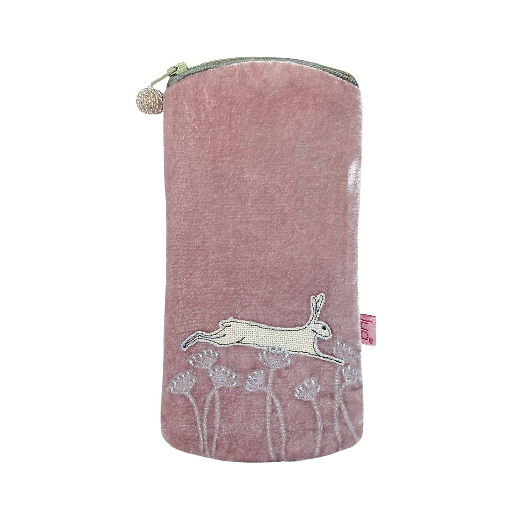 luscious scarves glasses case Pink Lua Leaping Hare Glasses Purse available in Green or Pink Velvet