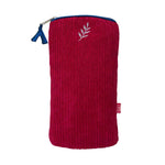 Load image into Gallery viewer, luscious scarves glasses case Red Lua Corduroy Glasses Purse with a Metallic Embroidered Sprig Design
