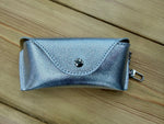 Load image into Gallery viewer, luscious scarves glasses case Silver Italian Leather Glasses Case with Bag Clip
