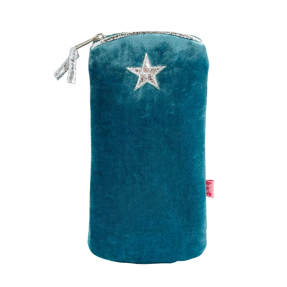 luscious scarves glasses case Teal Lua Padded Velvet Star Glasses Purse / Case.