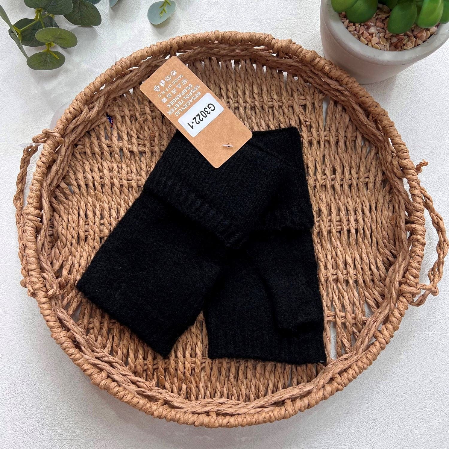 luscious scarves GLOVES Black Handwarmer Cuff Gloves , Fingerless