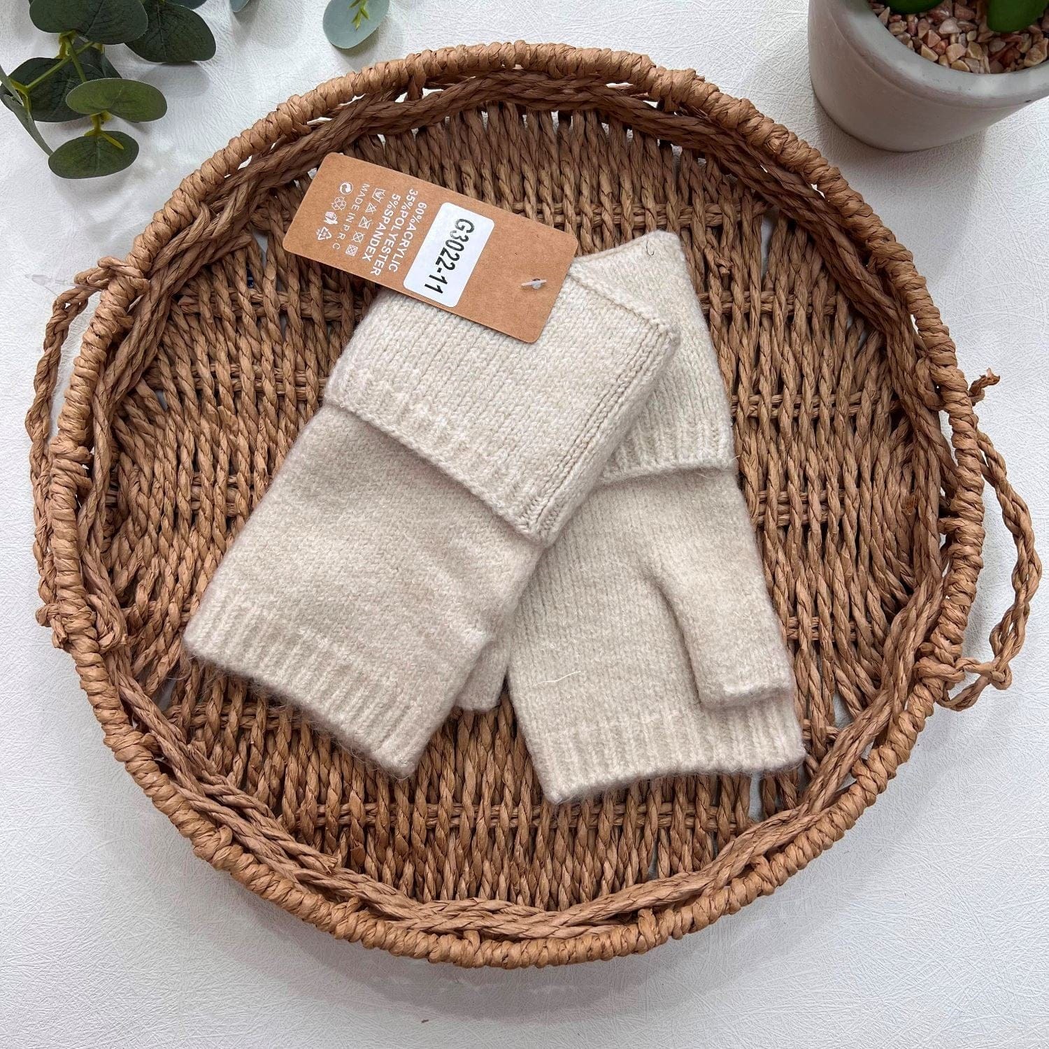 luscious scarves GLOVES Cream Handwarmer Cuff Gloves , Fingerless