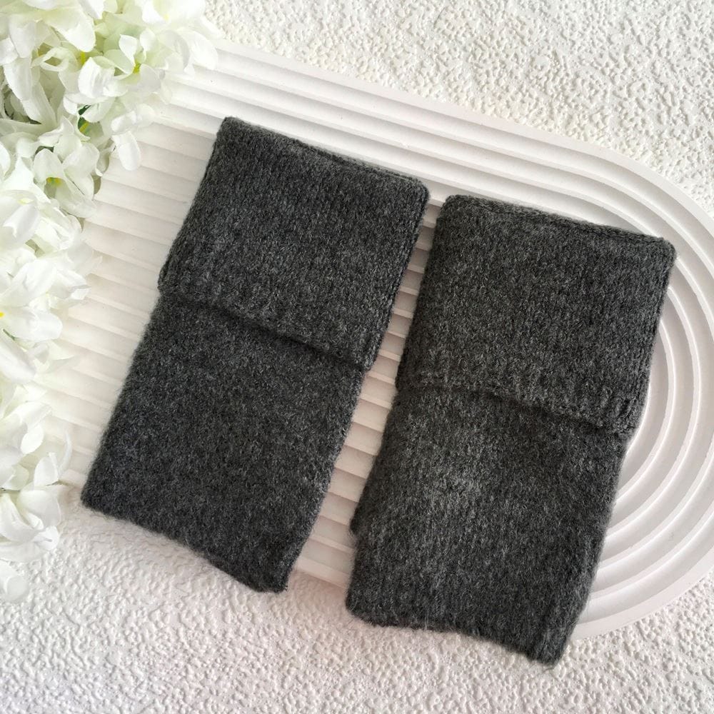luscious scarves GLOVES Dark Grey Handwarmer Cuff Gloves , Fingerless