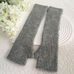 Load image into Gallery viewer, luscious scarves GLOVES Gray RIBBED SPARKLE SLEEVE GLOVES G3020
