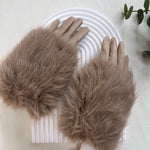 Load image into Gallery viewer, luscious scarves GLOVES REEVO VELOUR GLOVE WITH FUR WRIST G3072
