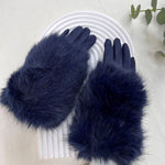 Load image into Gallery viewer, luscious scarves GLOVES REEVO VELOUR GLOVE WITH FUR WRIST G3072
