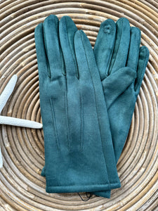 luscious scarves Green Faux suede Ladies Gloves available in 8 Colours.