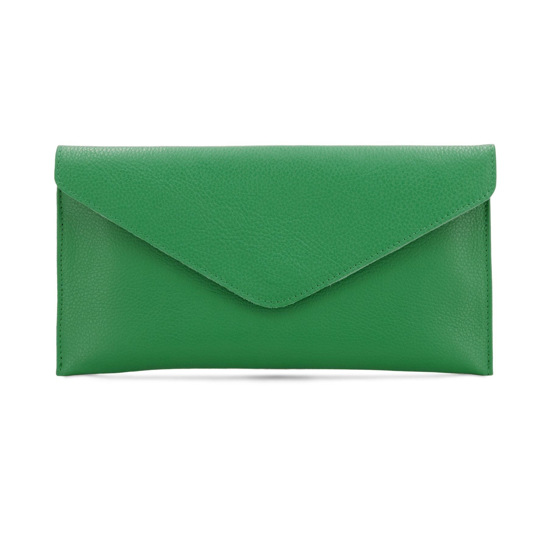 luscious scarves Green Genuine Italian Leather Envelope Clutch Bag , 10 Colours Available