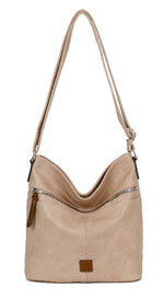 Load image into Gallery viewer, luscious scarves Handbag &amp; Wallet Accessories Beige Multi Pocket Bucket Shoulder Bag, Faux Leather
