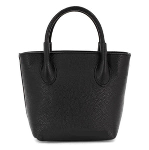 luscious scarves Handbag & Wallet Accessories Black Genuine Italian Leather Grab Bag / Small Tote.