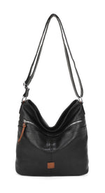 Load image into Gallery viewer, luscious scarves Handbag &amp; Wallet Accessories Black Multi Pocket Bucket Shoulder Bag, Faux Leather
