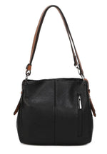 Load image into Gallery viewer, luscious scarves Handbag &amp; Wallet Accessories Black / Tan Ladies Soft Two Compartments Handbag / Shoulder / Crossbody
