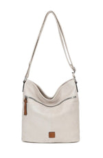 Load image into Gallery viewer, luscious scarves Handbag &amp; Wallet Accessories Cream Multi Pocket Bucket Shoulder Bag, Faux Leather
