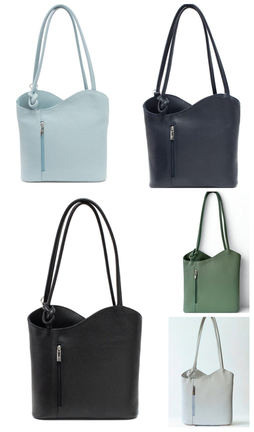 luscious scarves Handbag & Wallet Accessories Genuine Italian Leather Convertible Handbag / Backpack