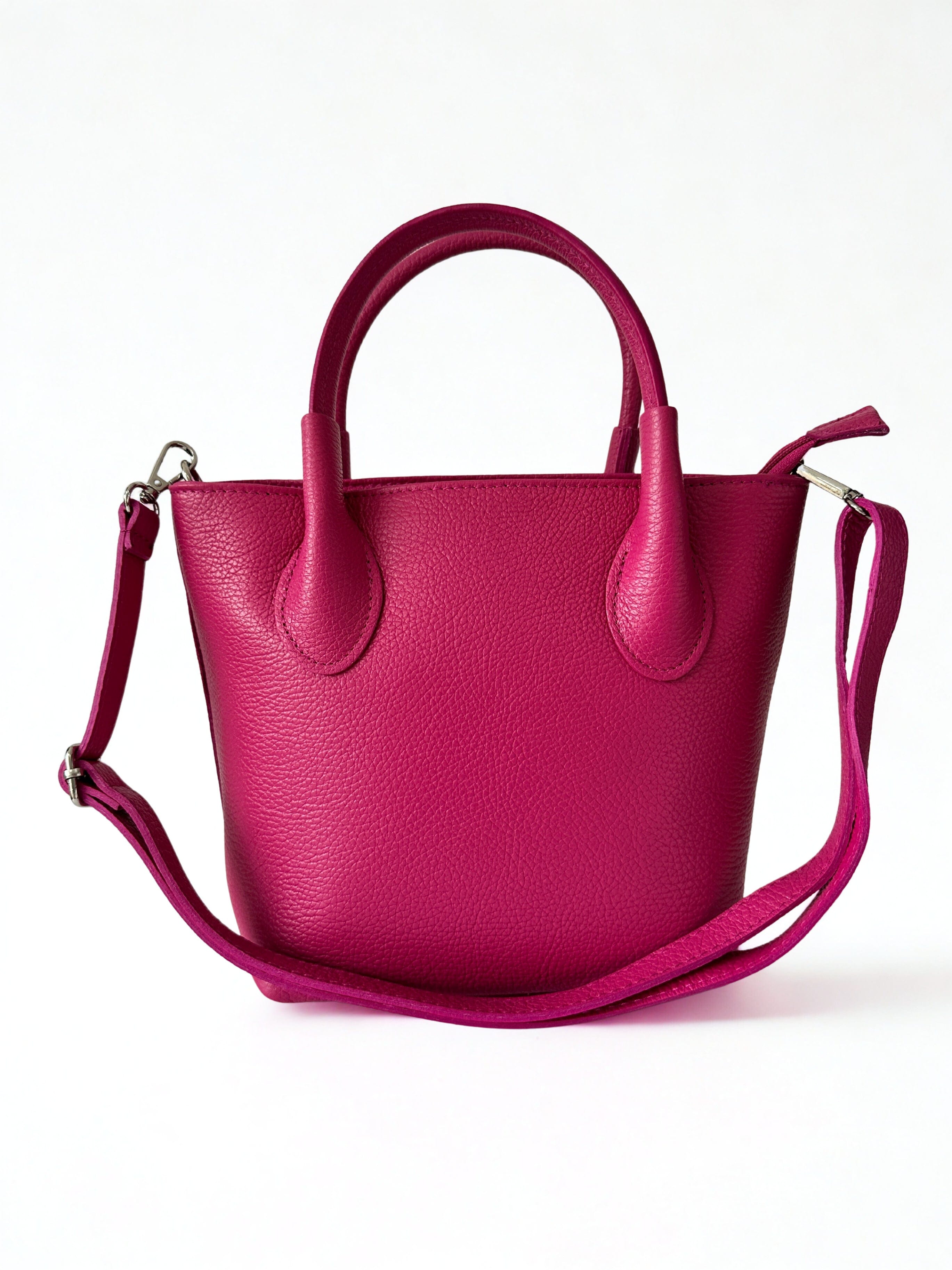 luscious scarves Handbag & Wallet Accessories Genuine Italian Leather Grab Bag / Small Tote.