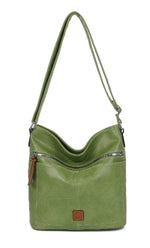 Load image into Gallery viewer, luscious scarves Handbag &amp; Wallet Accessories Green Multi Pocket Bucket Shoulder Bag, Faux Leather
