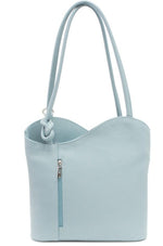 Load image into Gallery viewer, luscious scarves Handbag &amp; Wallet Accessories Pale Blue Genuine Italian Leather Convertible Handbag / Backpack
