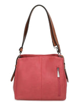 Load image into Gallery viewer, luscious scarves Handbag &amp; Wallet Accessories Red Ladies Soft Two Compartments Handbag / Shoulder / Crossbody
