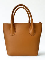 Load image into Gallery viewer, luscious scarves Handbag &amp; Wallet Accessories Tan brown Genuine Italian Leather Grab Bag / Small Tote.
